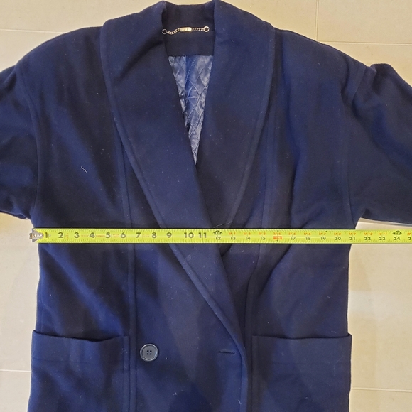 Vintage Mondi Womens Wool Quilted Coat - Navy - Picture 2 of 9